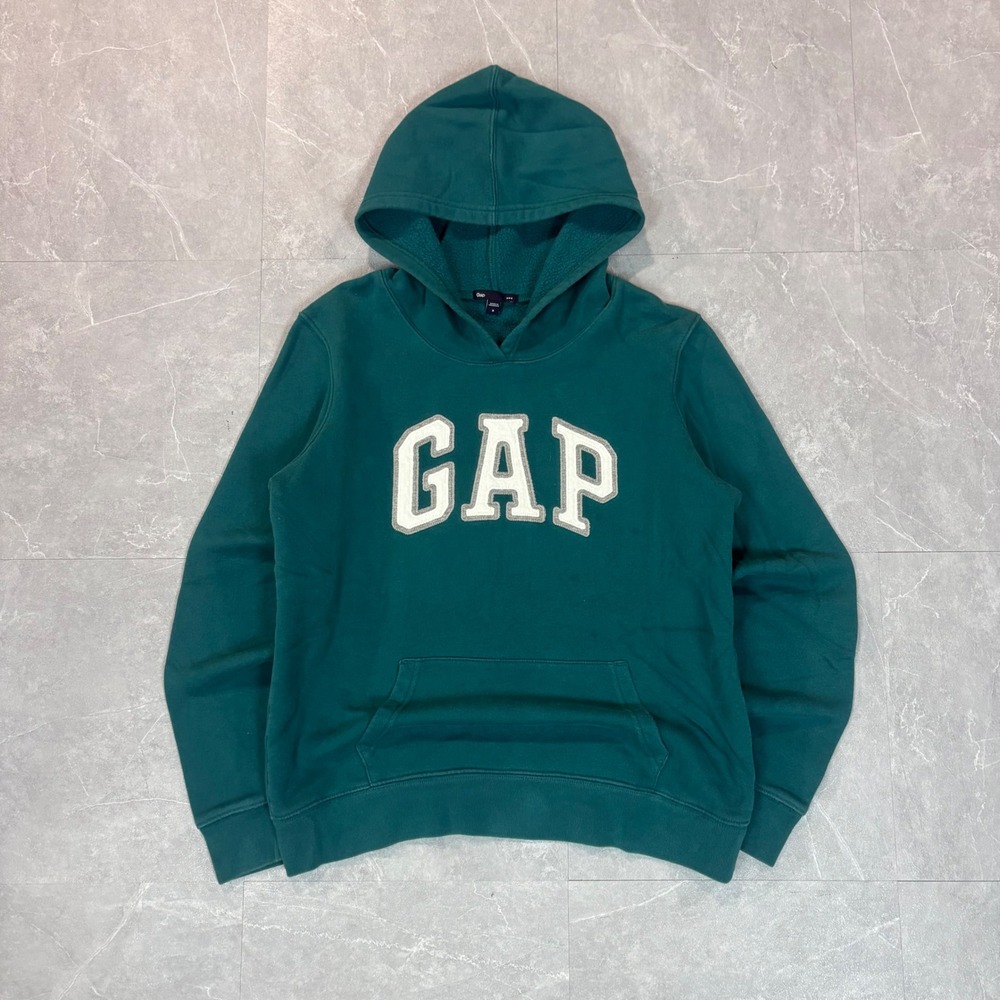 Gap Arch Logo Hoodie Teal Green Pullover Fleece Sweatshirt Womens Small
